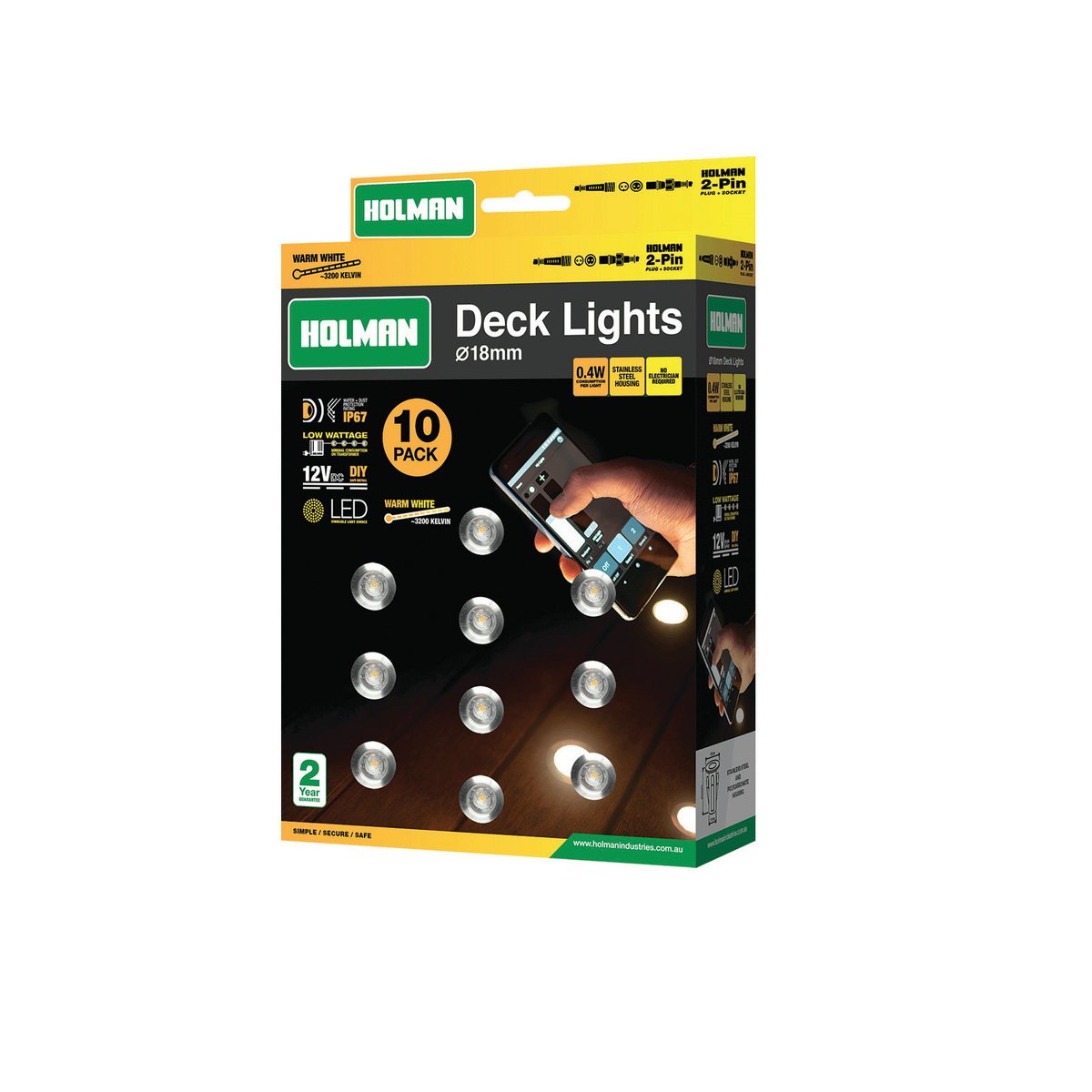 Holman Deck Light - 18mm - Stainless Steel - Waterproof IP67
