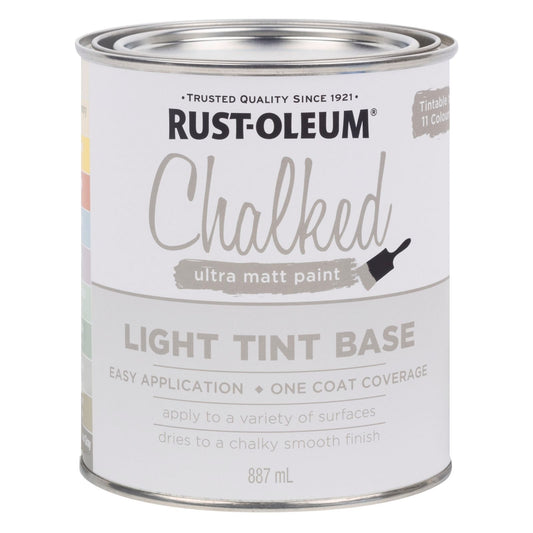 Rust Oleum Chalked Ultra Matt Paint Light Tint Base 887ml