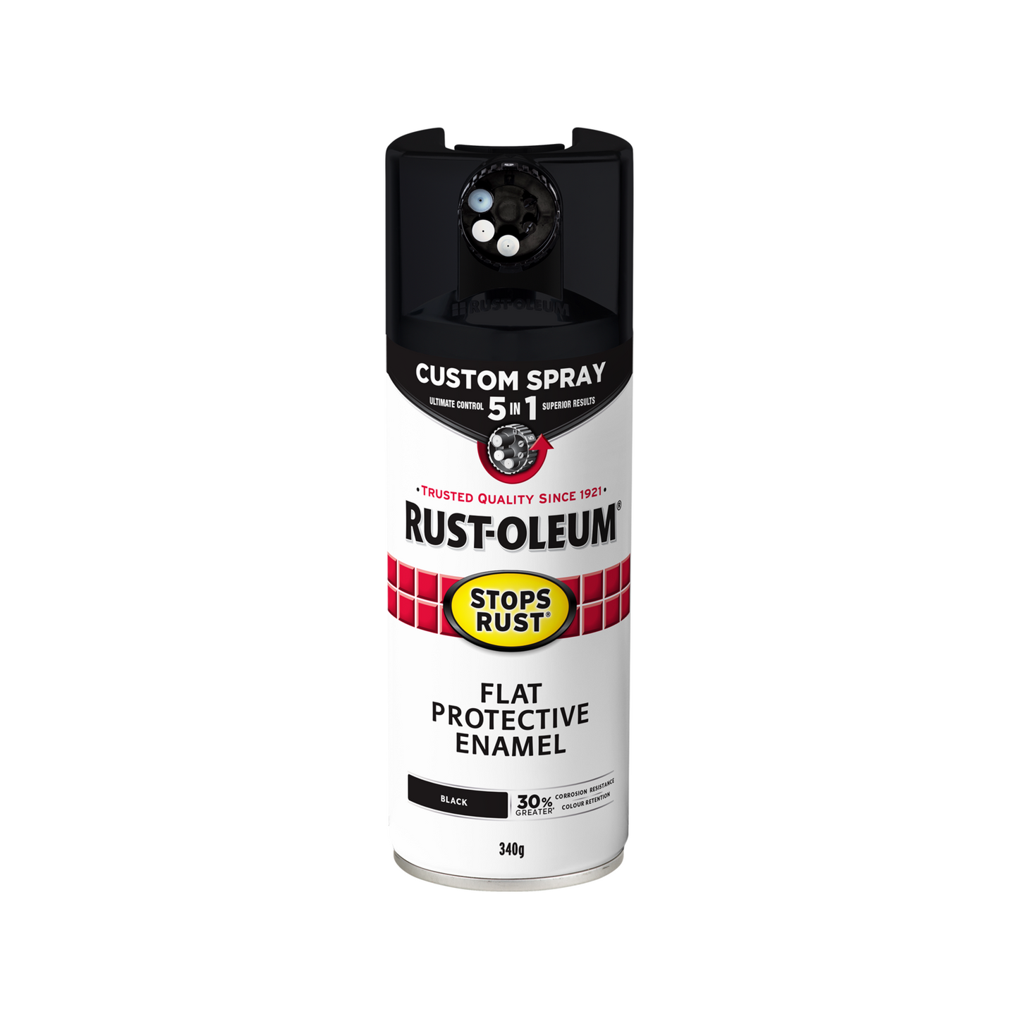Rust Oleum Spray Paint - 340g - Black Flat - 5 in 1
