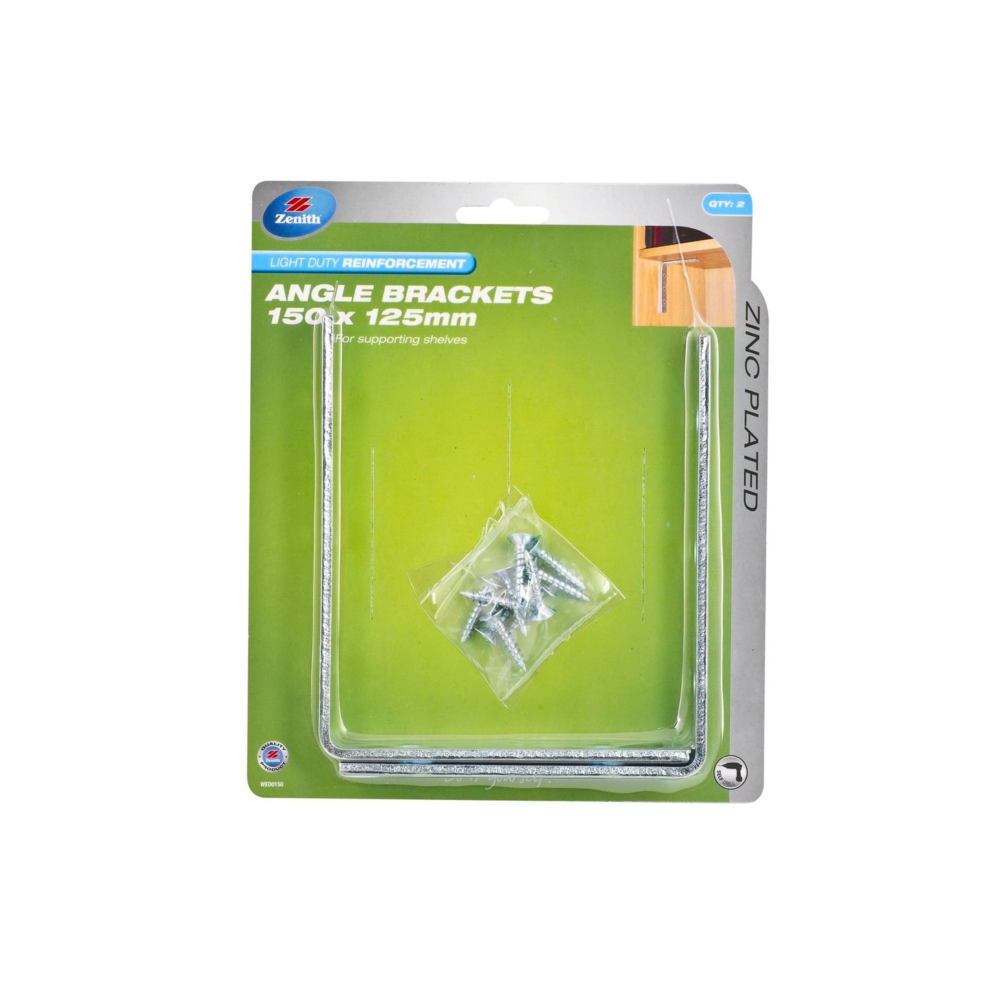 Zenith Angle Brackets - 150 x 125mm - 2 Pack