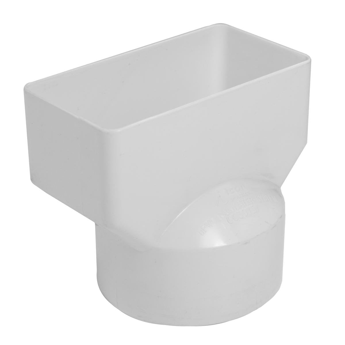 Icon Plastics Downpipe Adaptor - 100 x 50 To 80mm - PVC - White