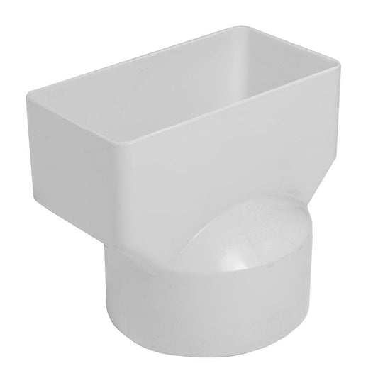 Icon Plastics Downpipe Adaptor - 100 x 50 To 80mm - PVC - White