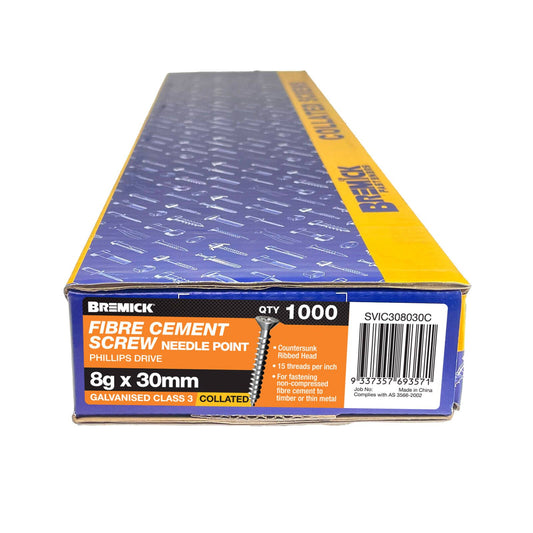 Bremick Collated Screw - 8g x 30mm - 1000 Pack