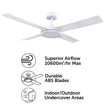 Brilliant White LED CCT Inaya DC Ceiling Fan - 52"