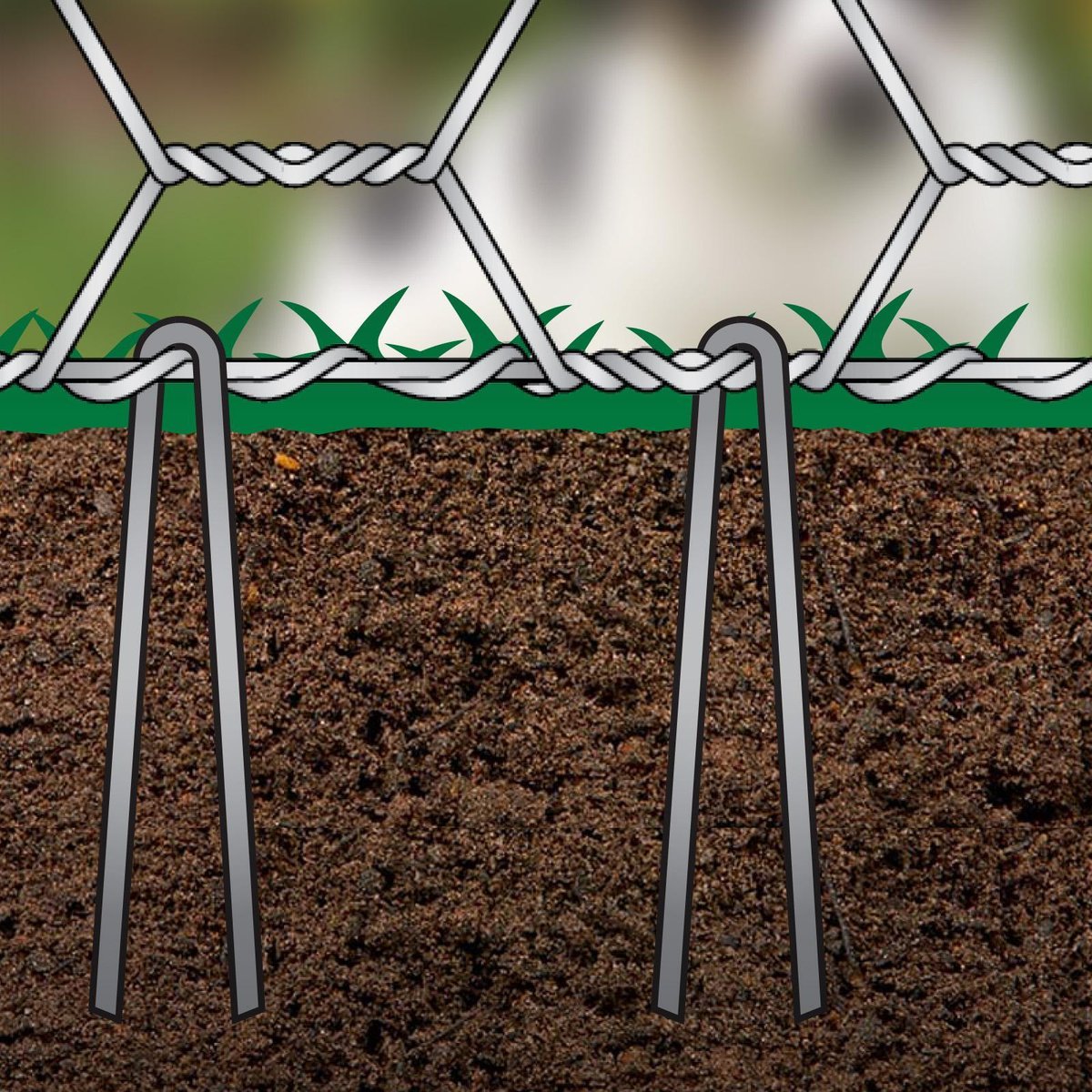 Jack Mesh Fence Anchors 20 Pack - Ground Anchor - Galvanised Wire - Durable