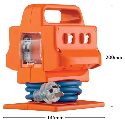 Arlec Heavy Duty Power Block - 4 Outlet - 2m - 15A
