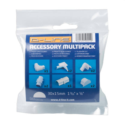 D-Line Smooth Fit Cable Cover Accessories - 30x15mm - White - 10 Pieces