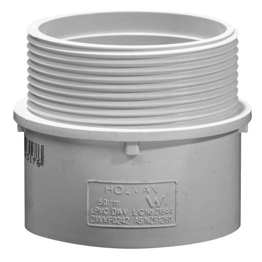 Holman 50mm PVC DWV Male Iron Connector