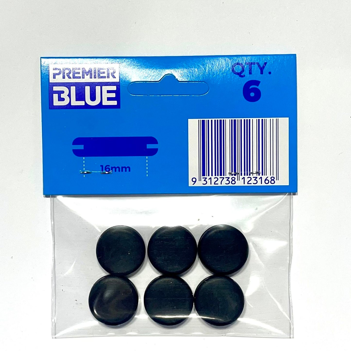 Premier Blue Blanking Grommet - 16mm - Black