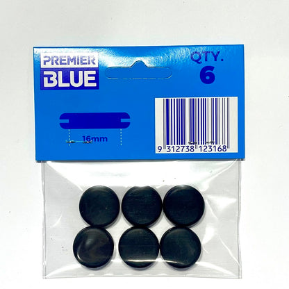 Premier Blue Blanking Grommet - 16mm - Black