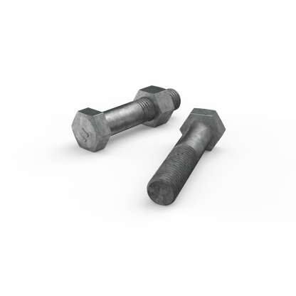 Zenith M16 x 75mm - Hot Dip Galvanised Hex Head Bolts & Nuts - 12 Pack