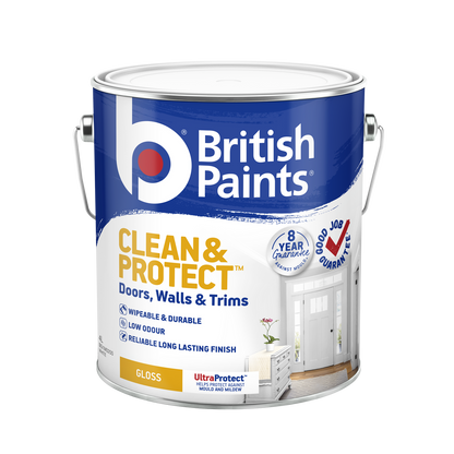 British Paints White Gloss Interior Paint - 4L