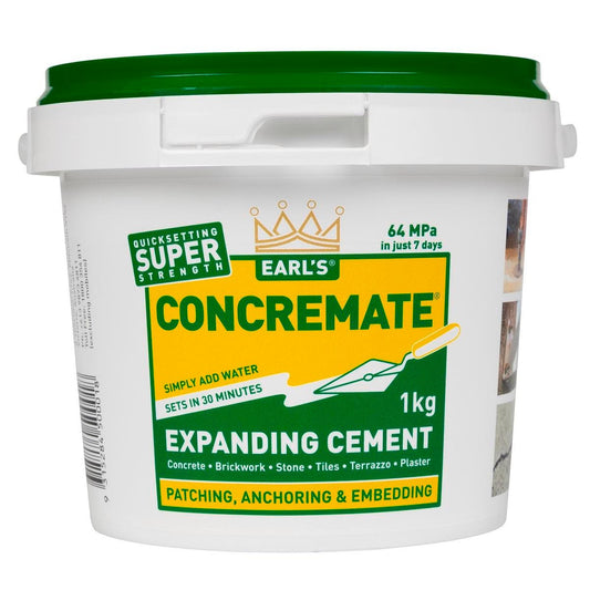 Earl S Concremate Expanding Cement 1kg Powder Hardens Quickly