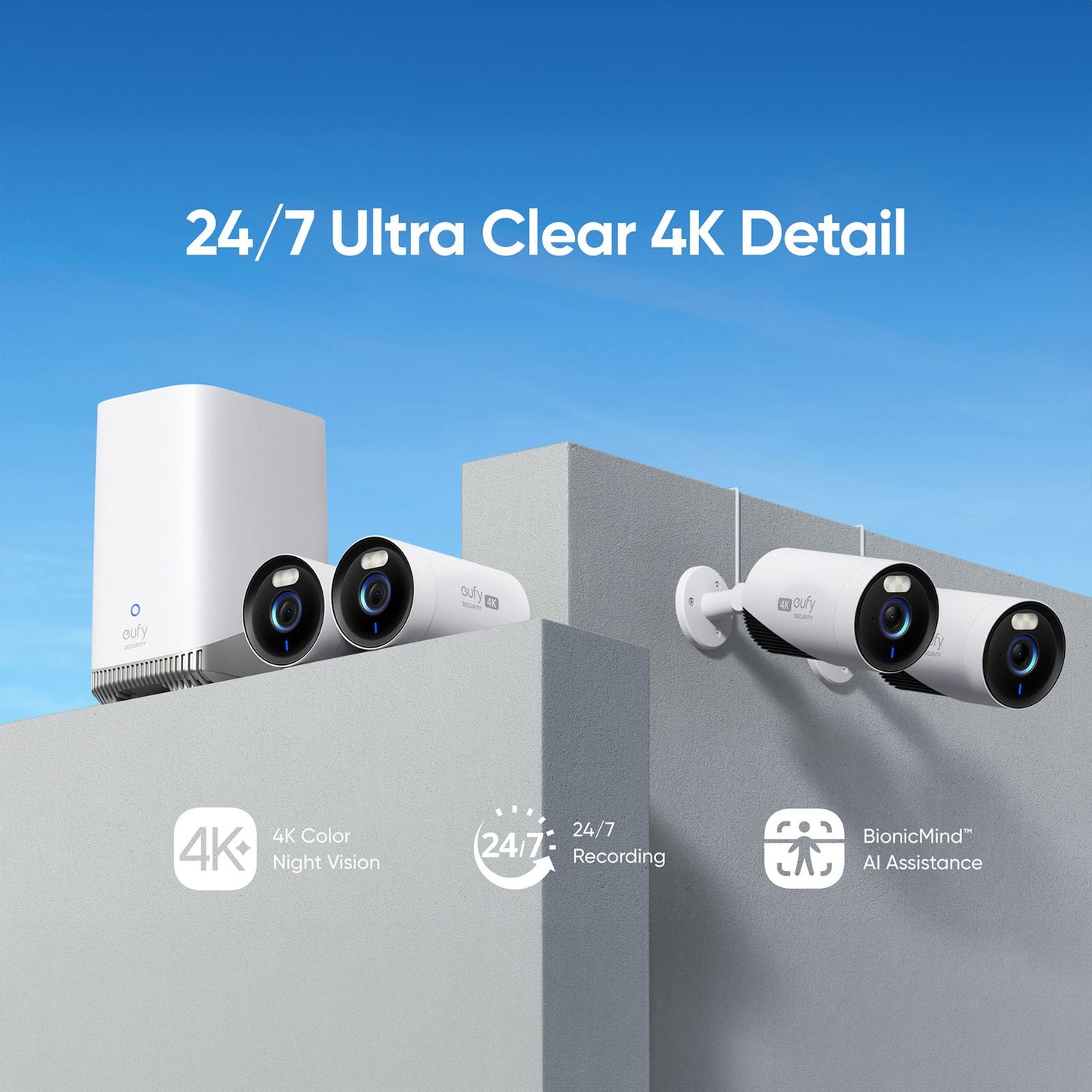 Eufy Security Professional e330 Camera System - 4K - 4 Cameras - 1TB