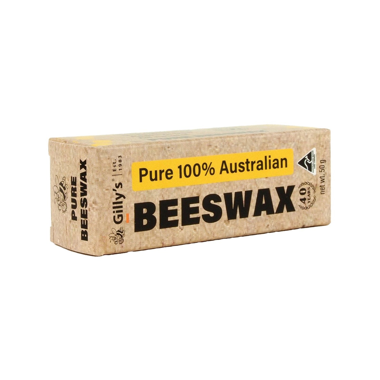 Gillys Pure Australian Beeswax Block - 50g