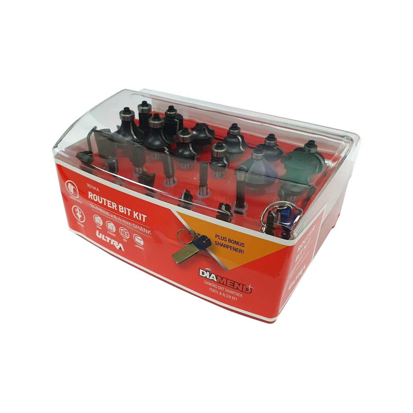 Ultra Router Bit Set - 6.4mm - 24 Piece