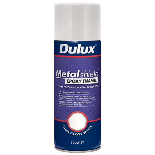 Dulux Metalshield Epoxy Enamel Gloss Spray Paint - 300g - White
