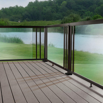 Peak Black Aluminium Deck Balustrade Post Base Cover - 90mm