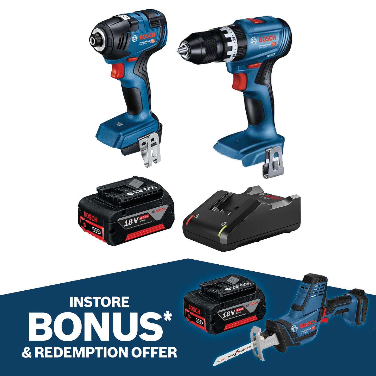 Bosch Brushless Combo Kit - 18V - 2 Piece - 5.0Ah