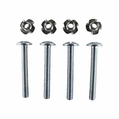 Everhang M10 Zinc Plated Tee Nut and Bolt 4 Pack - Durable Steel Fasteners