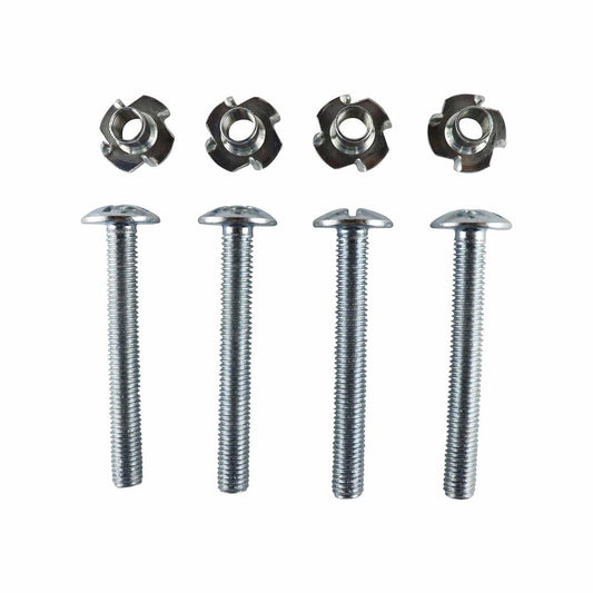 Everhang M10 Zinc Plated Tee Nut and Bolt 4 Pack - Durable Steel Fasteners