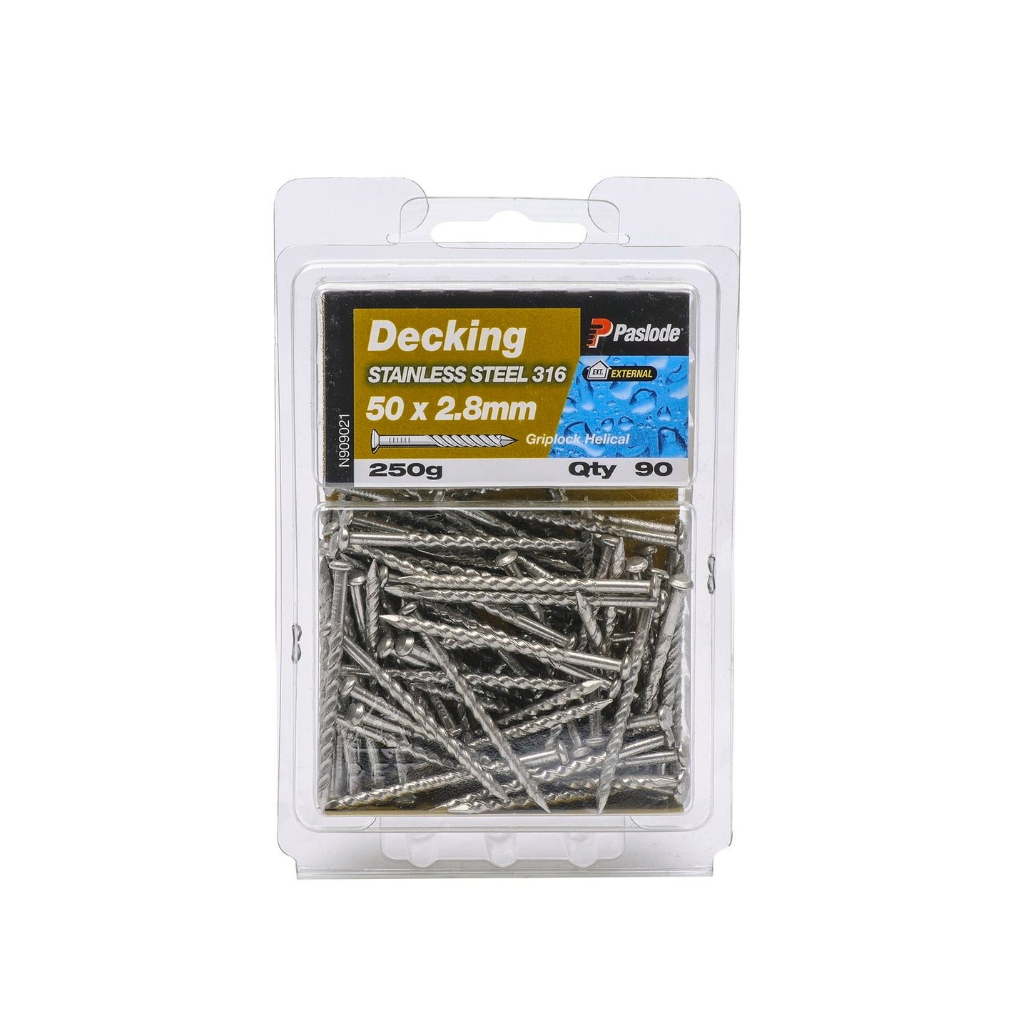 Paslode Griplock Nails - 50 x 2.8mm - Stainless Steel - 90 Pack