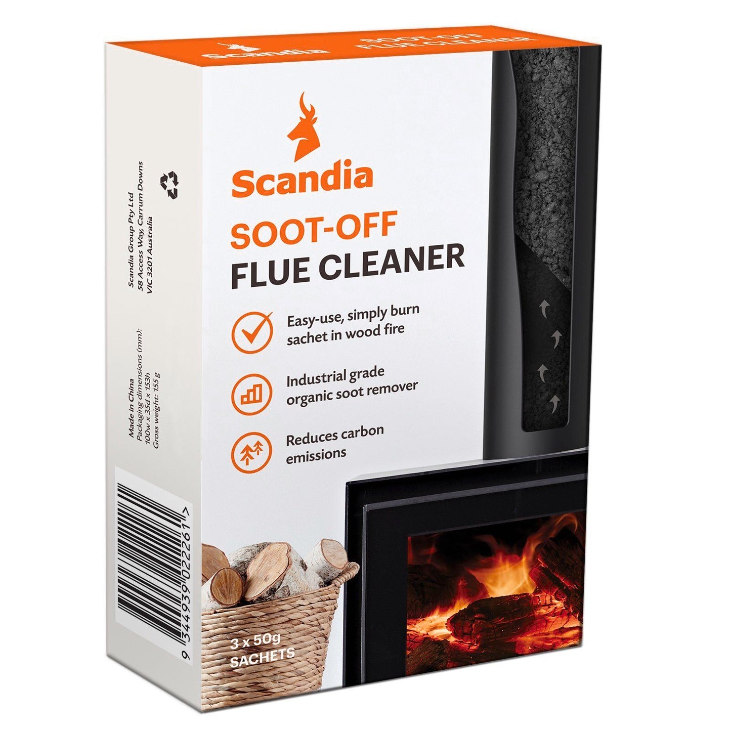 Scandia Soot Off Flue Cleaner - 3 x 50g