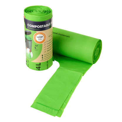 Maze Large Organic Rubbish Bags 20 Pack - 34L - 580mm x 710mm - Green