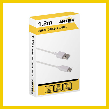 Antsig USB-C to USB-A Cable - 1.2m - White