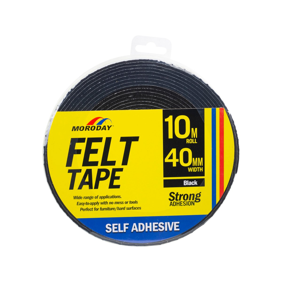 Moroday Felt Scratch Saver Tape - 40mm x 10m - Self Adhesive - Noise Reduction