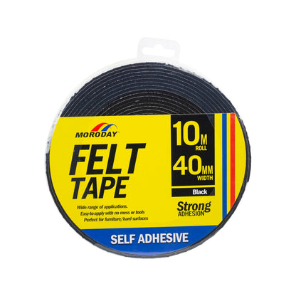 Moroday Felt Scratch Saver Tape - 40mm x 10m - Self Adhesive - Noise Reduction
