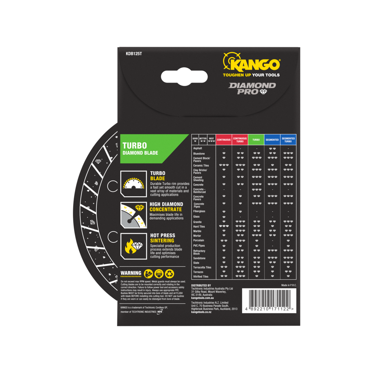 Kango Turbo Diamond Saw Blade - 125mm - Ultra Thin - Fast Cutting
