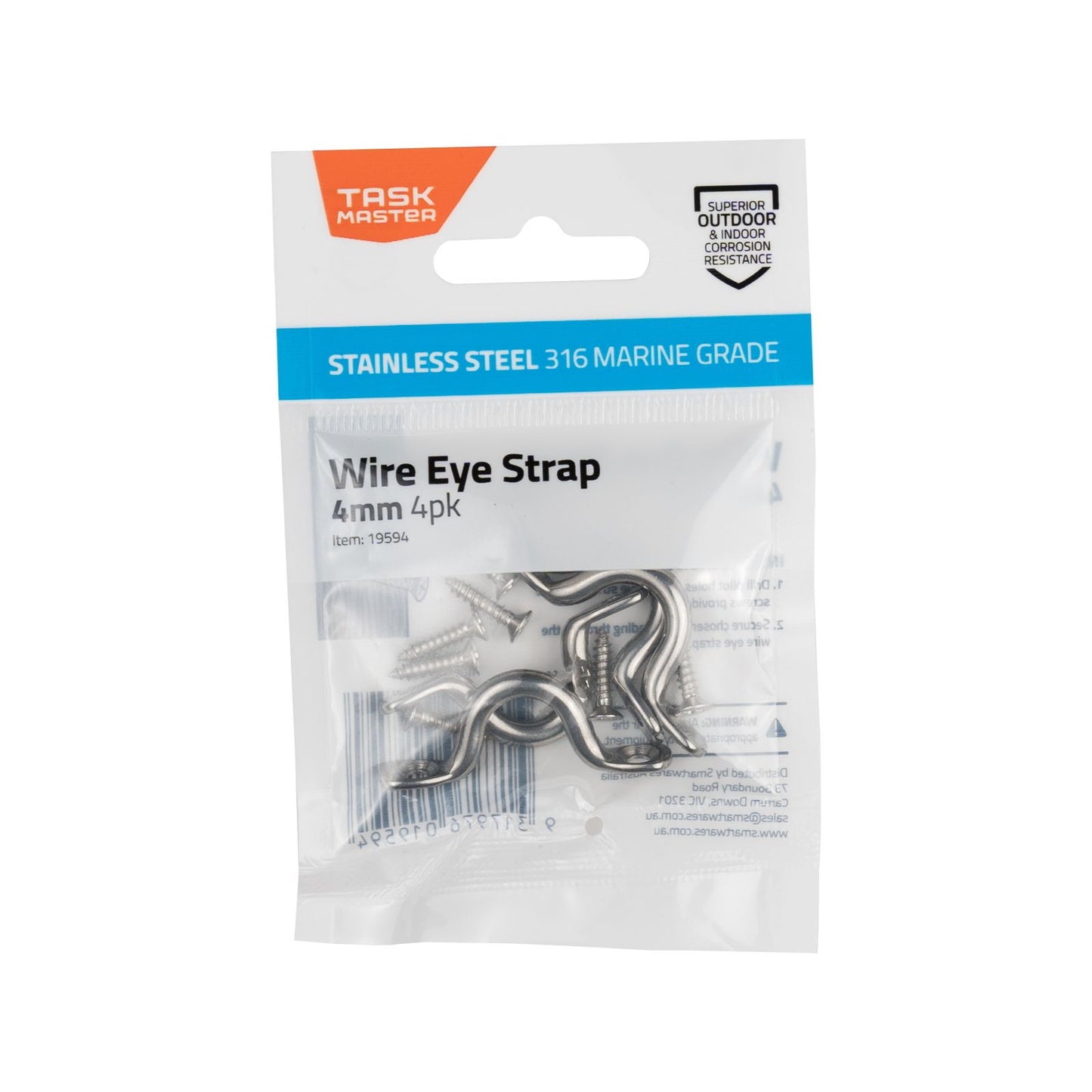 Taskmaster Wire Eye Strap - 4mm - 4 Pack