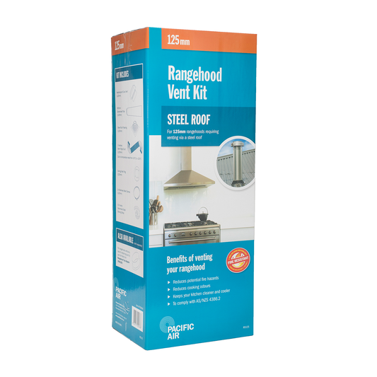 Pacific Air 125mm Rangehood Steel Roof Venting Kit