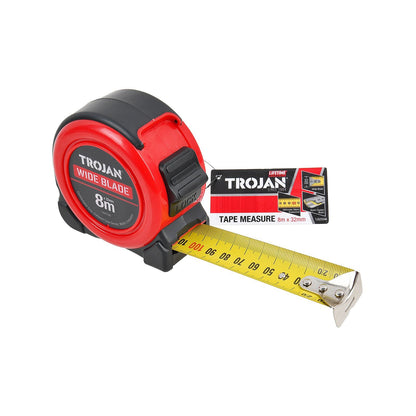 Trojan Wide Blade Tape Measure - 8m