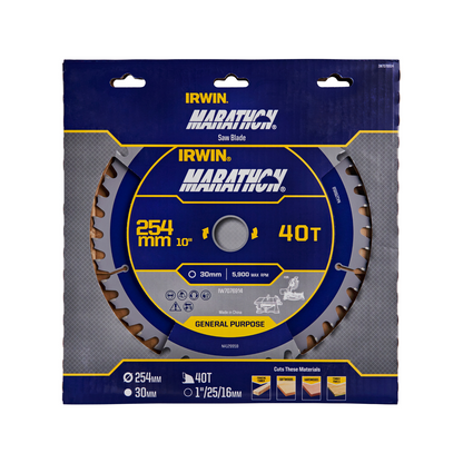 Irwin Marathon Circular Saw Blade - 254mm - 40T