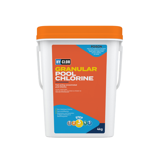 Hy Clor Granular Pool Chlorine - 4kg - Calcium Hypochlorite - Algae Control