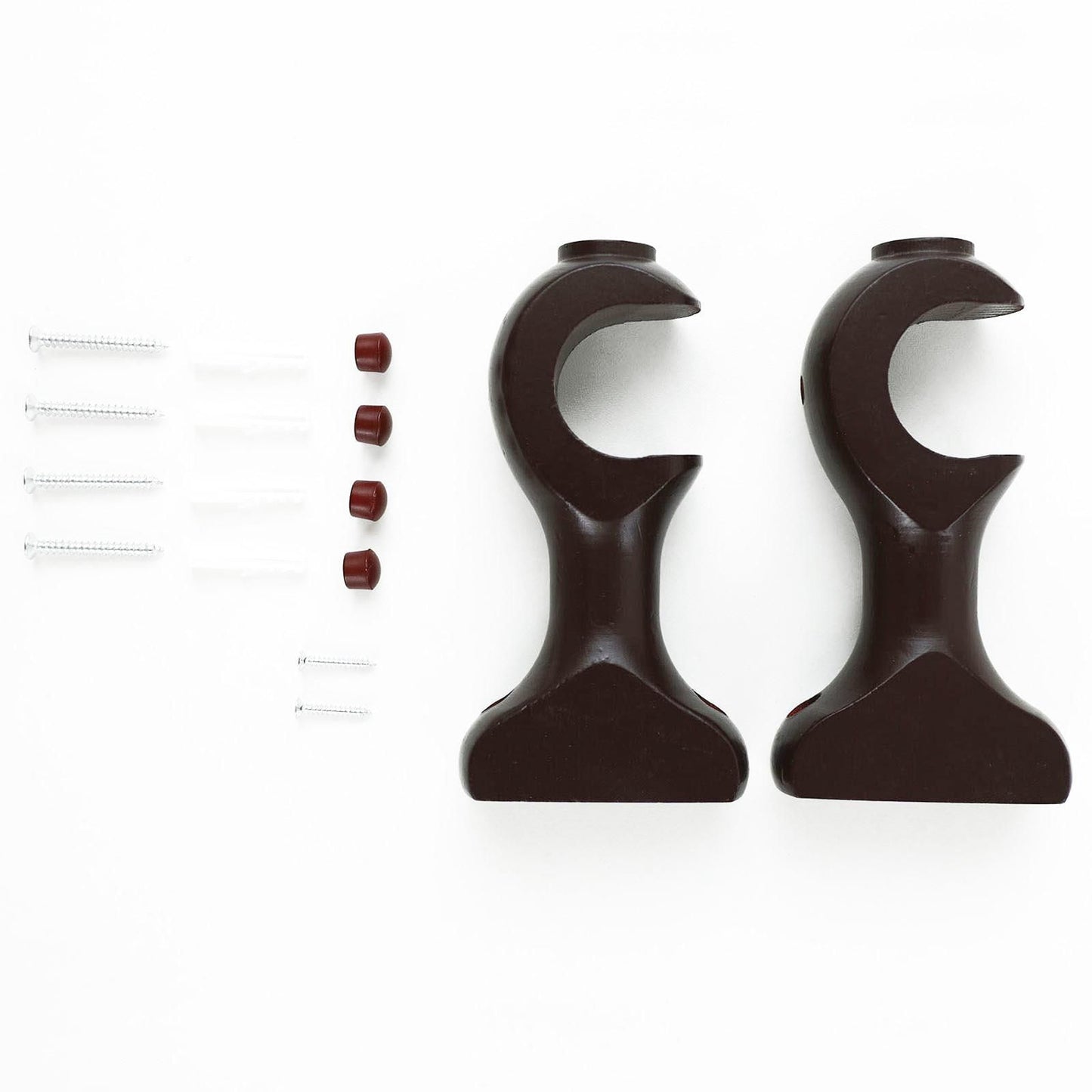 Windoware Curtain Brackets - 33mm - Walnut - 2 Pack