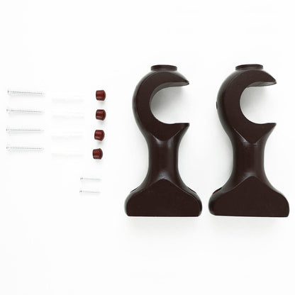 Windoware Curtain Brackets - 33mm - Walnut - 2 Pack