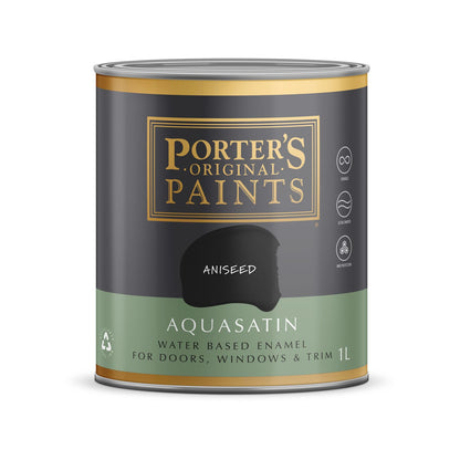 Porter's Paints Aqua Satin - Aniseed - 1L