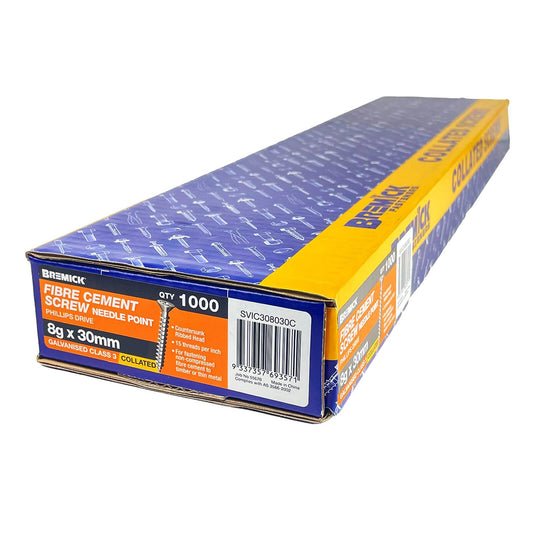 Bremick Collated Screw - 8g x 30mm - 1000 Pack