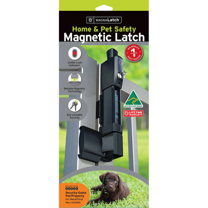 Magnalatch Vertical Pull Gate Latch - 90mm - Engineered Polymer - Key Lockable
