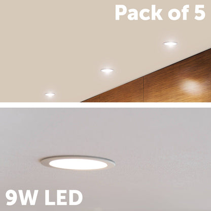 Arlec RGB CCT LED Downlight - 9W - 92mm - 5 Pack