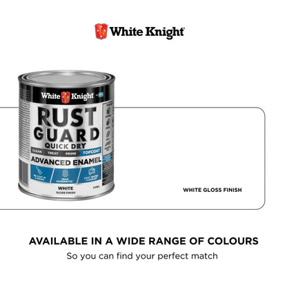 White Knight Rust Guard Quick Dry Enamel Paint - 500ml - White Gloss