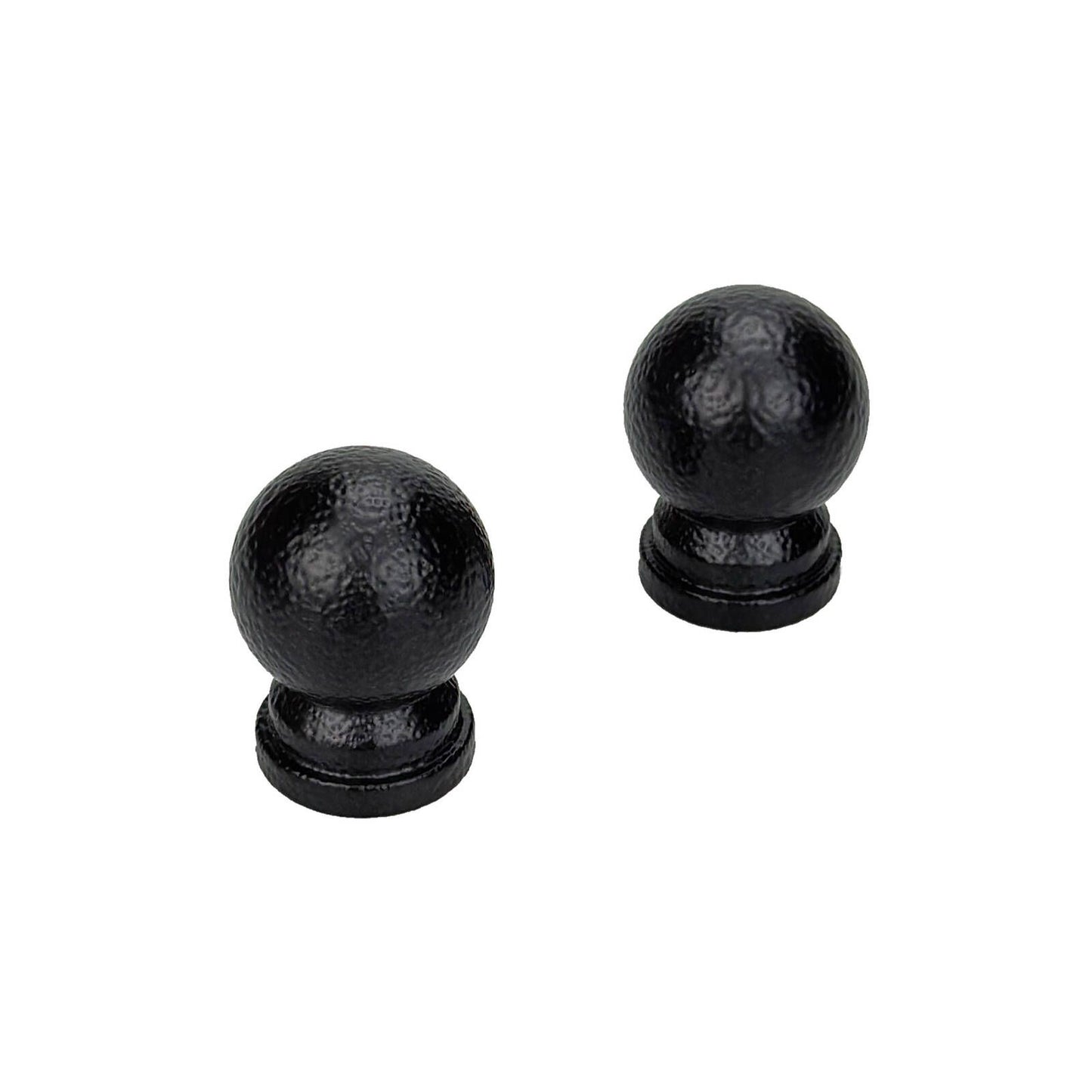 Pillar 16mm Black Ball Curtain Rod Finials - 1 Pair