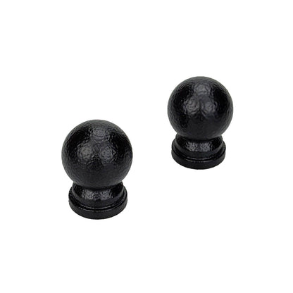 Pillar 16mm Black Ball Curtain Rod Finials - 1 Pair