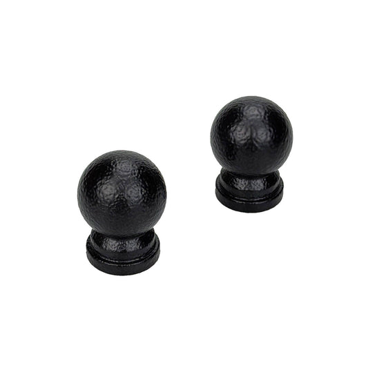 Pillar 16mm Black Ball Curtain Rod Finials - 1 Pair