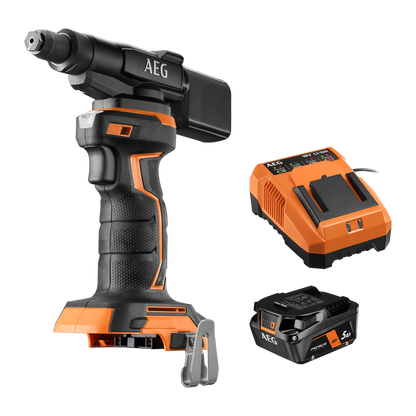 AEG Compact Rivet Gun - 18V - 4.8mm - 5Ah Kit