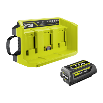 Ryobi 3 Port Charger & Battery Kit - 36V - 5Ah