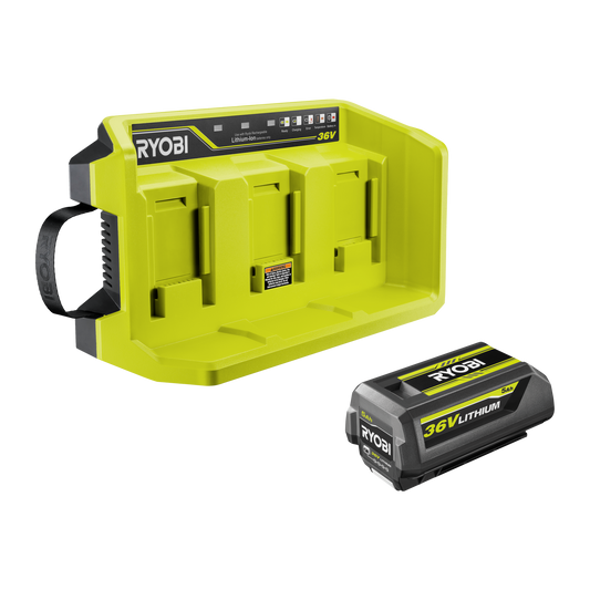Ryobi 3 Port Charger & Battery Kit 36V 5Ah